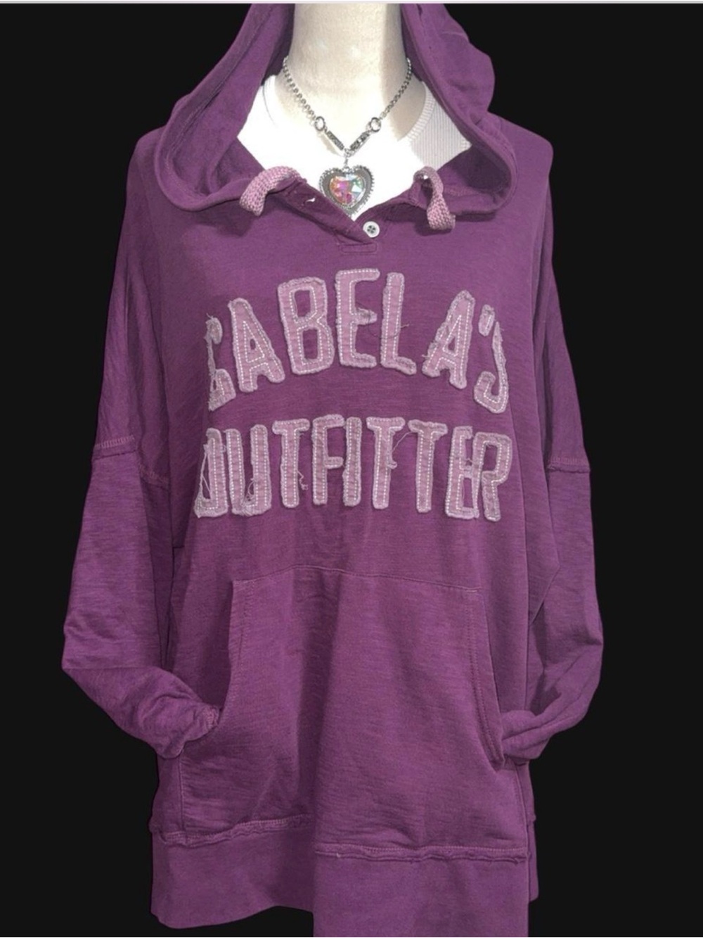 Cabela's Purple Pullover Hoodie with Logo Patch